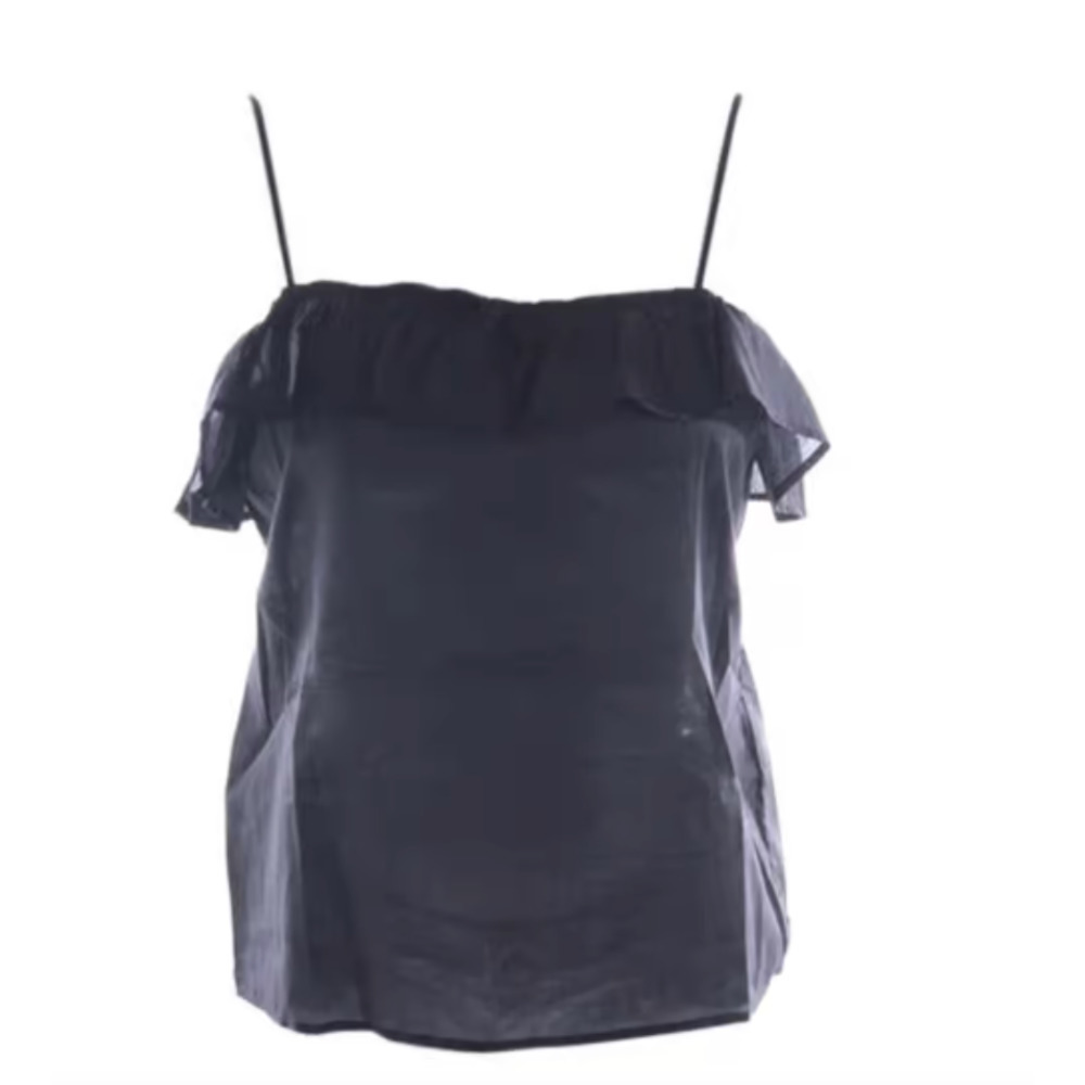 Anine Bing Ruffle Cotton Tank Black size XS - Picture 11 of 12